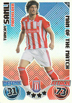 Tuncay Sanli Stoke City 2010/11 Topps Match Attax Man of the Match #421